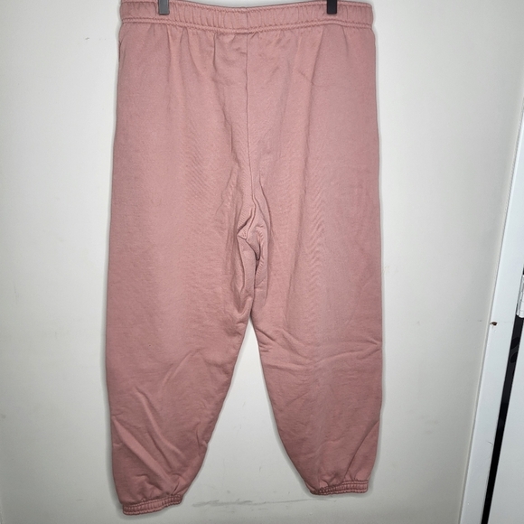 Aritzia TNA Fleece Pink Peach Drawstring Sweats Mega Fit Size Large - Picture 5 of 8